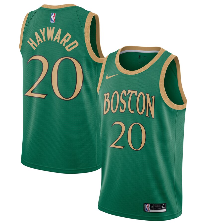 Men's Boston Celtics Gordon Hayward #20 2019-20 Finished Nike Swingman City Edition Kelly Green Jersey 2401GELW